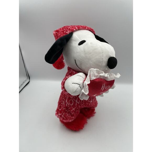 Snoopy Valentine Greeter NEW 2025 Hearts Pajamas 11" Plush Peanuts Waddler - Picture 3 of 13